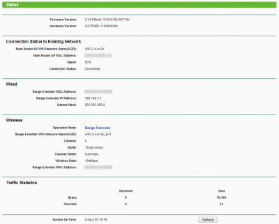 Status Wifi-repeater nà setup